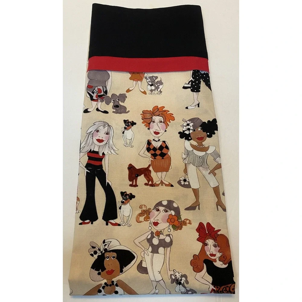 Custom Contrasting Print Pillowcase 100% Cotton French Seams Kitchy Fun Dogs